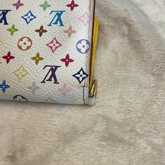 Louis VUITTON Multicolor Insolite Monogram Yellow Wallet Y2K Snap Fold - Picture 12 of 13